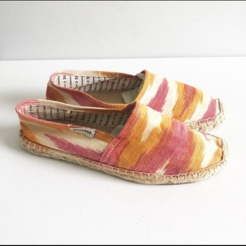 Soludos Colorful Canvas Espadrille Slip On Shoes Size 7